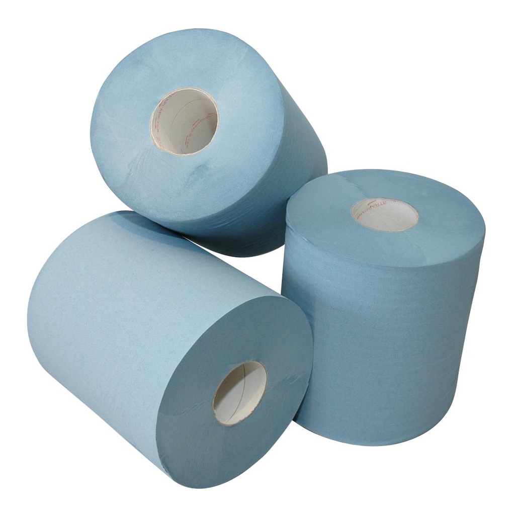 [110530] Midi poetspapier blauw 1 laags cellulose 300 meter zware kwaliteit - 6 rol p/pak