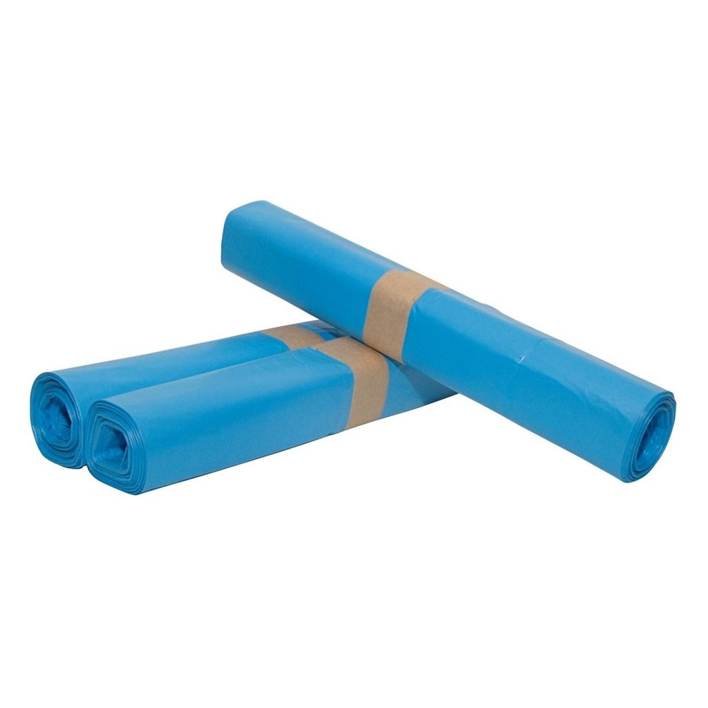 [456104] Afvalzak HDPE 70x110 cm T25my blauw 120 liter 20 rollen van 20 zakken p/ds