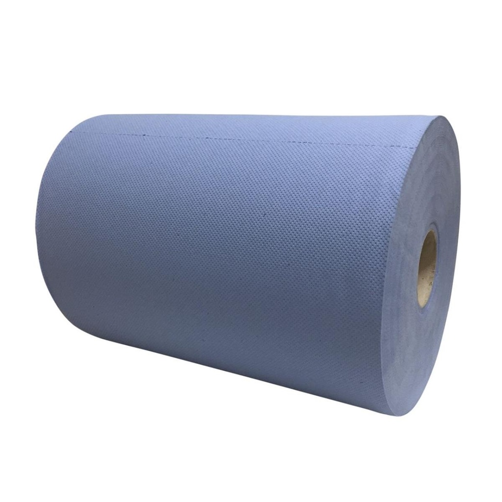 [108650] Industrierollen Cellulose verlijmd blauw 3 laags 37 cm 190 meter 2 rollen p/pak