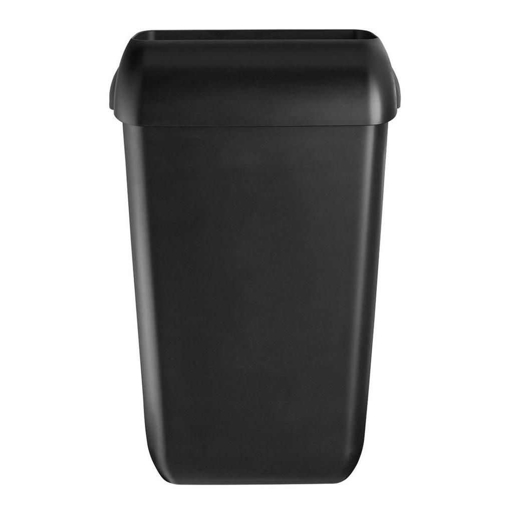 [441452] Afvalbak 23 liter Quartz zwart met open inworpklep en muurbevestiging