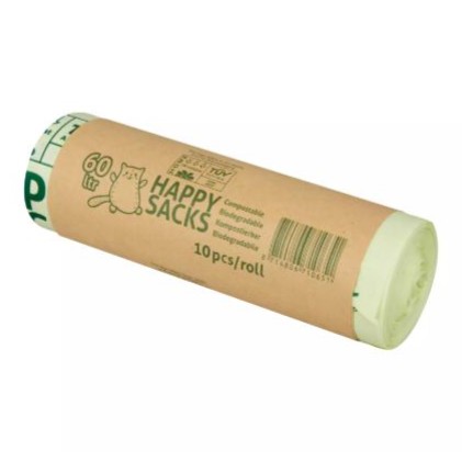 [456162] Afvalzak bio composteerbaar groen 60 x 80 cm 60 liter – doos 24 rollen x 10 stuks