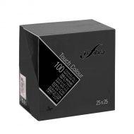 [I-0341] Servet zwart Infibra 25 x 25 cm 2l 1/4 vouw - 30 x 100 st p/ds