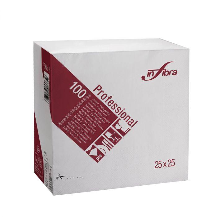 [I-0318] Servet wit Infibra 25 x 25 cm 2l 1/4 vouw - 30 x 100 st p/ds